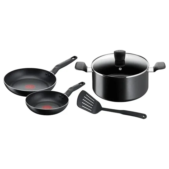 BATTERIE DE CUISINE TEFAL 5 PIÈCES SUPER COOK NOIR
