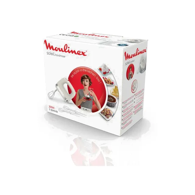 Batteur Électrique Moulinex Soleil 200W Blanc (HM211A11)