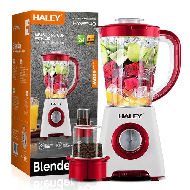 Blender Électrique Haley 2 en 1 avec Moulin - Modèle HY-2940