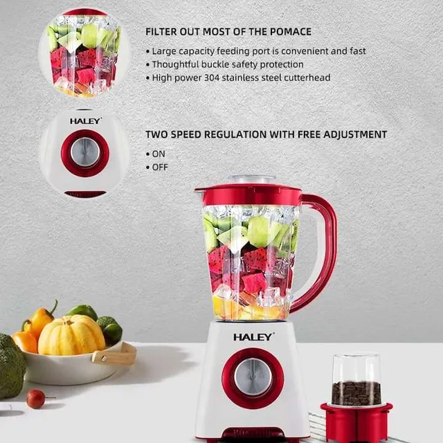 Blender Électrique Haley 2 en 1 avec Moulin - Modèle HY-2940