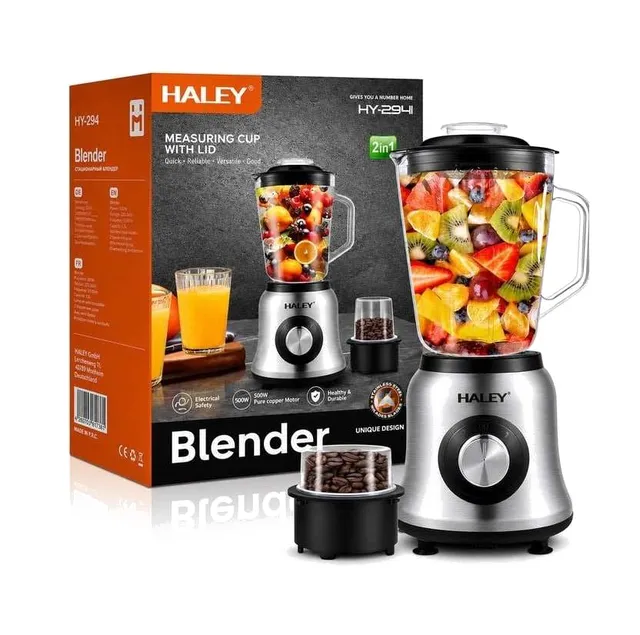 Blender Électrique Haley 2 en 1 avec Moulin - Modèle HY-2941