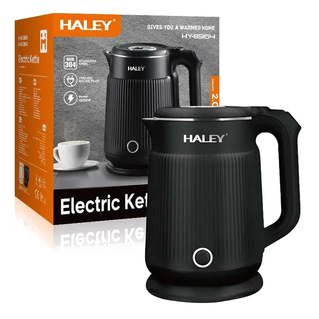 Bouilloire Électrique Haley 2.0L - 1500W - Noir (Modèle HY-8964)