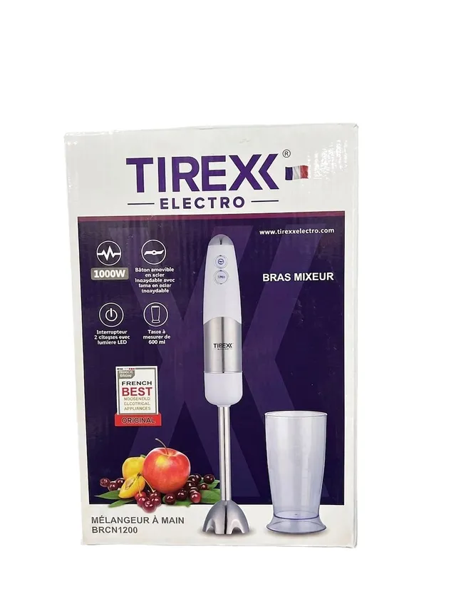 Bras Mixeur Tirex Electro 1000W Blanc & Inox (BRCN1200)