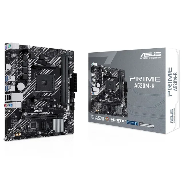 Carte Mère ASUS A520M-R Socket AM4 - Chipset AMD A520 - Format Micro-ATX