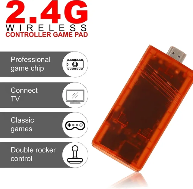 Console de Jeu Game Stick GS5 Mini Ultra 4K ARGB avec Manettes Sans Fil
