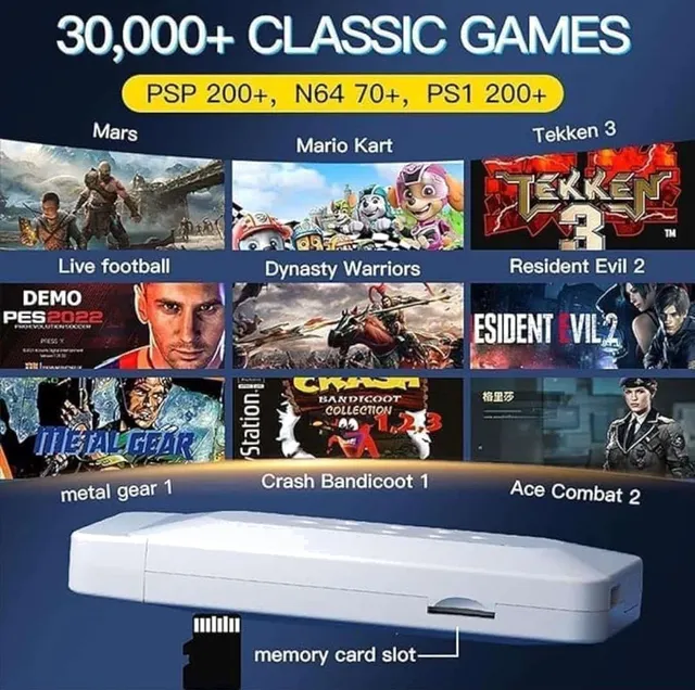 Console de Jeu Game Stick M66 4K Ultra HD avec Manettes Sans Fil