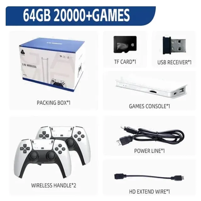 Console de Jeu Rétro Game Stick M15 Plus avec Manettes Sans Fil