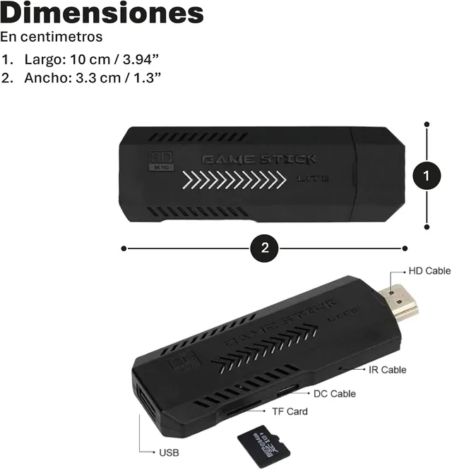 Console De Jeux Rétro HDMI Game Stick X2 4K Ultra HD (+40000 Jeux)