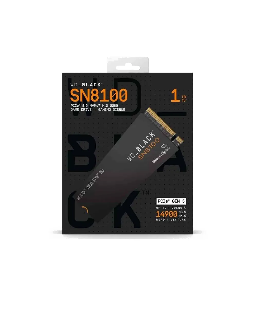 Disque SSD Western Digital Black SN8100 1TB - NVMe PCIe Gen5 x4 - M.2 2280 - 14900 MB/s
