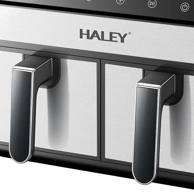 Friteuse sans Huile Double Bac Haley 2600W Capacité 12L (6L+6L) Écran Tactile - Inox HY-2521