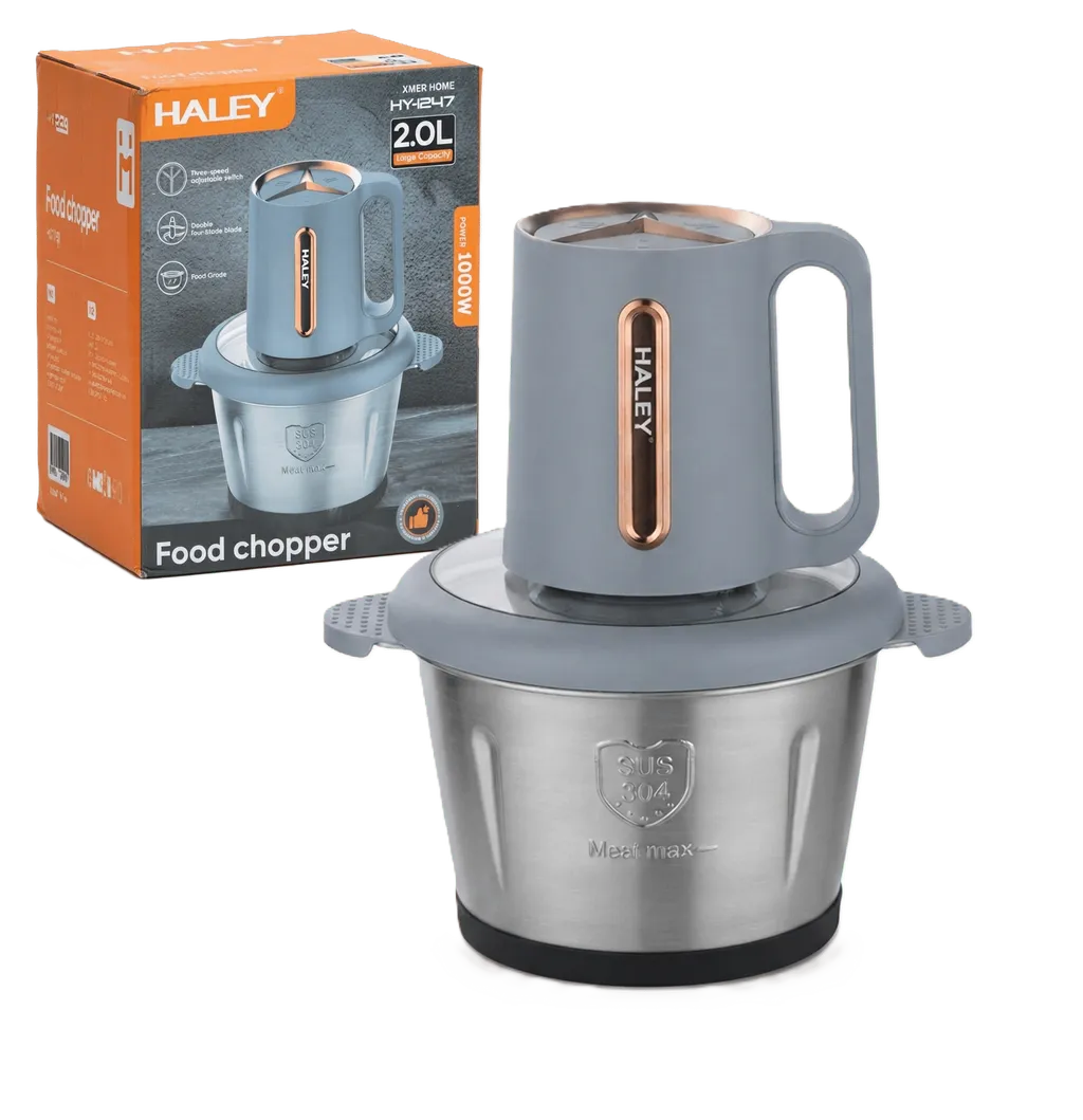 Hachoir Électrique À Viande Et Légumes Haley HY-1247 - Bol En Acier Inoxydable