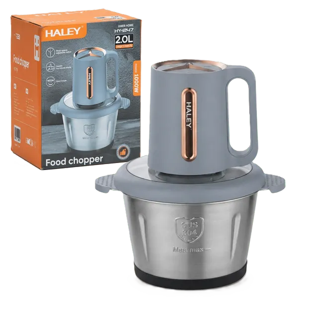 Hachoir Électrique À Viande Et Légumes Haley HY-1247 - Bol En Acier Inoxydable