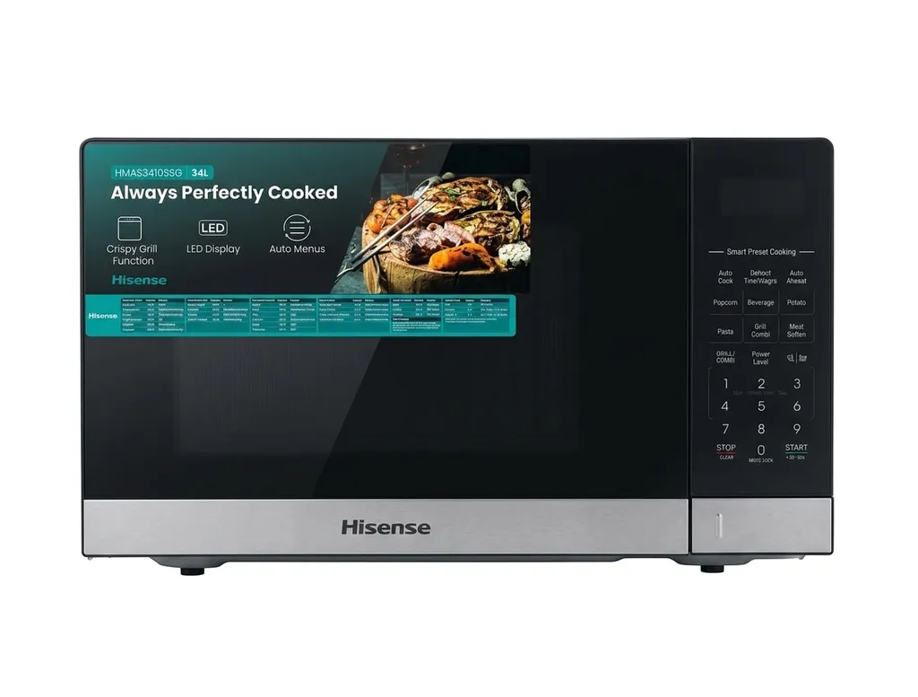 Micro-ondes HISENSE 34L avec Grill - Noir - HMAS3410SSG