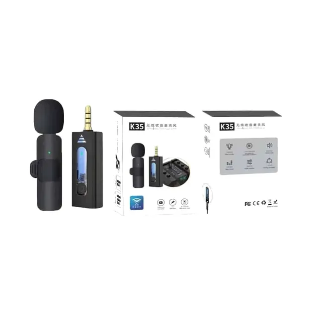 Microphone Cravate Sans Fil K35 - Récepteur Jack 3.5mm Pour Smartphone & Caméra
