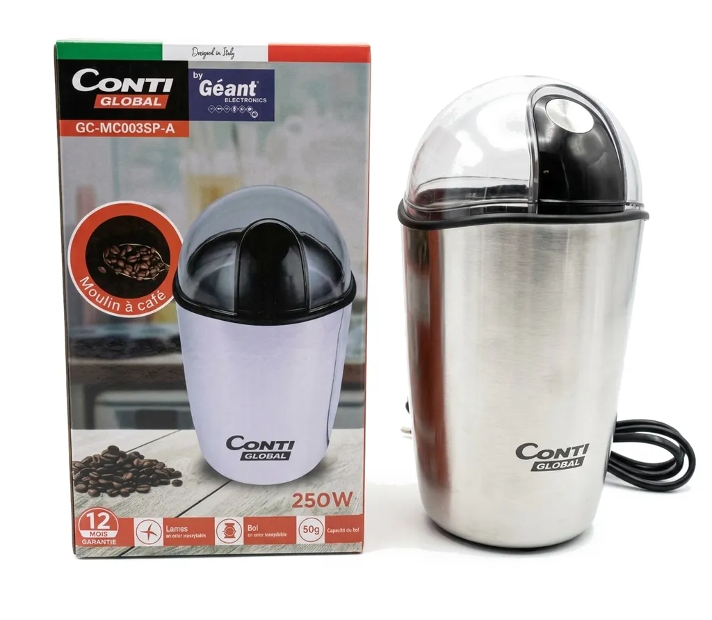 Moulin à Café Électrique Conti Global by Géant 250W 50g Inox (GC-MC003SP-A)