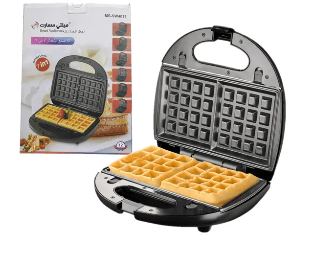 Panineuse & Appareil à Gaufres MultiSmart 7 en 1 (MS-SW4017)