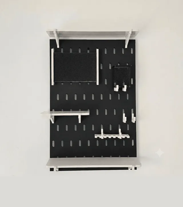 Panneau Organisateur Mural Pegboard en Bois avec Accessoires - Pack 1