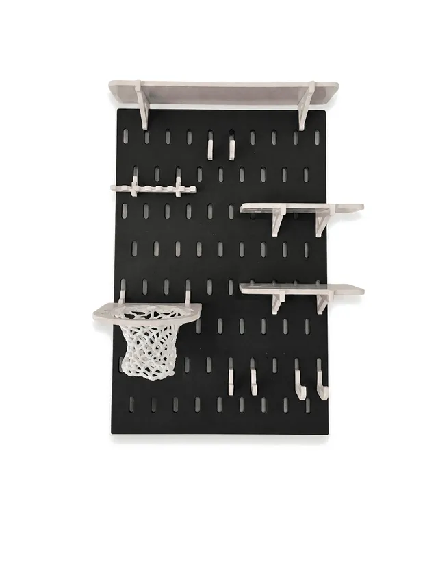 Panneau Organisateur Mural Pegboard en Bois avec Accessoires - Pack 2