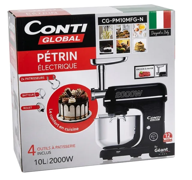 Pétrin Multifonction Conti Global 2000W 10L (CG-PM10MFG-N)
