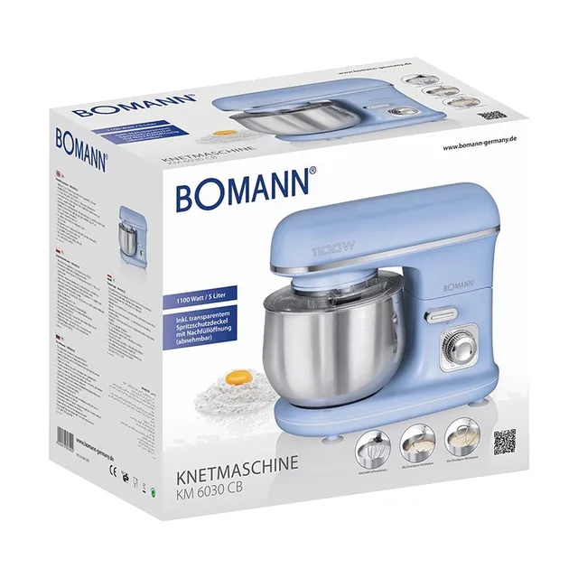 Pétrin Pâtissier Bomann 1100W 5L Blue (KM 6030 CB)