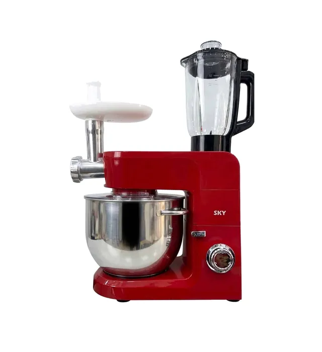 Robot Pétrin Multifonction SKY 1500W 6L Rouge - SPTM1510 (avec Hachoir & Blender)