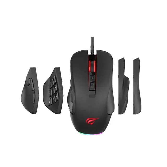 Souris Filaire Gaming Havit Gamenote MS900 Macro - Black - Rétroéclairage RGB