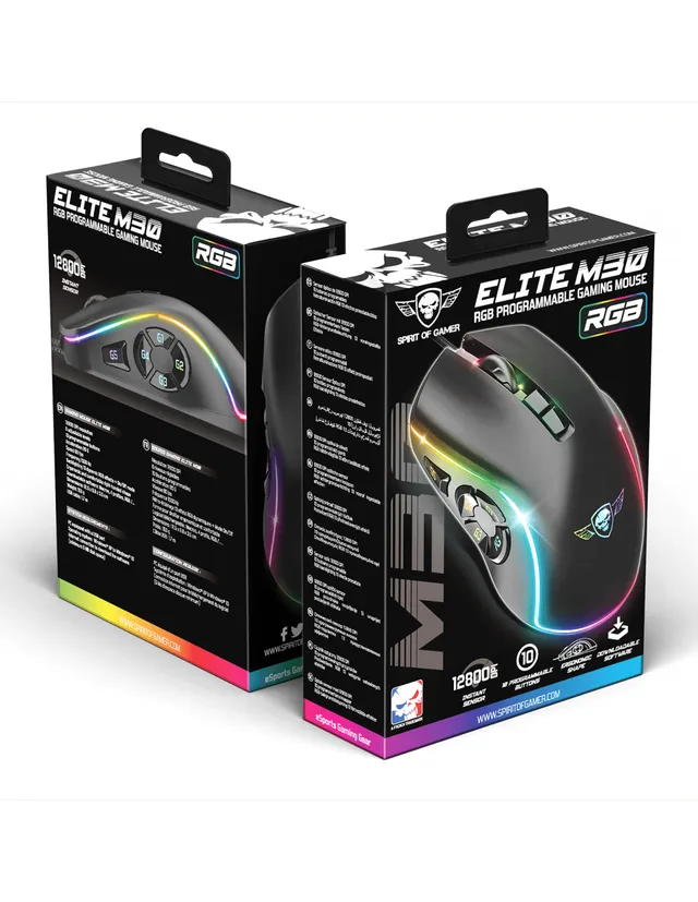 Souris Filaire Spirit of Gamer ELITE-M30 - 12800 DPI - RGB