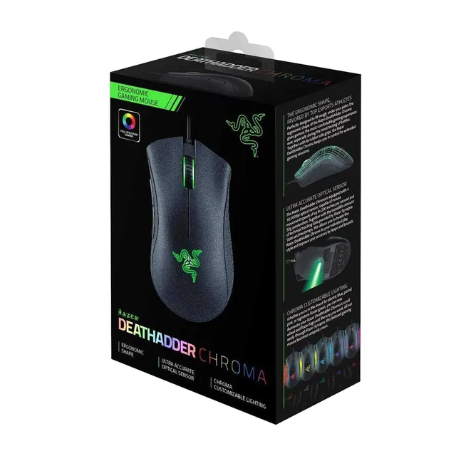 Souris Gaming Razer DeathAdder Chroma - Capteur Optique 10 000 DPI & Éclairage RGB