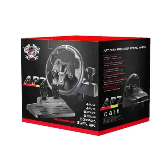 Volant Gaming AP7 Multiplateforme | 22 Boutons & Vibrations Réalistes