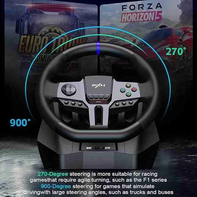 Volant PXN V9 2GEN 900° pour PC, PS4, Xbox | Levier de vitesse Pro