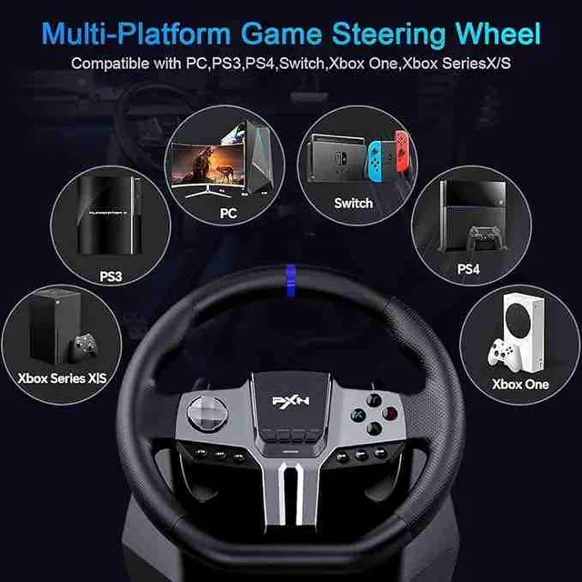 Volant PXN V9 2GEN 900° pour PC, PS4, Xbox | Levier de vitesse Pro
